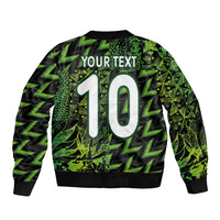 Custom Nigeria Football Sleeve Zip Bomber Jacket Super Eagles Champions - Wonder Print Shop