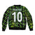 Custom Nigeria Football Sleeve Zip Bomber Jacket Super Eagles Champions - Wonder Print Shop