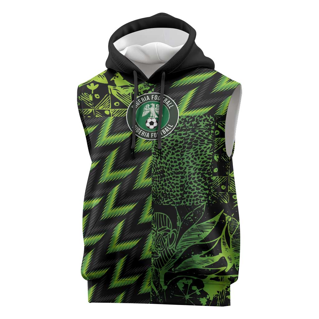 Custom Nigeria Football Sleeveless Hoodie Super Eagles Champions - Wonder Print Shop