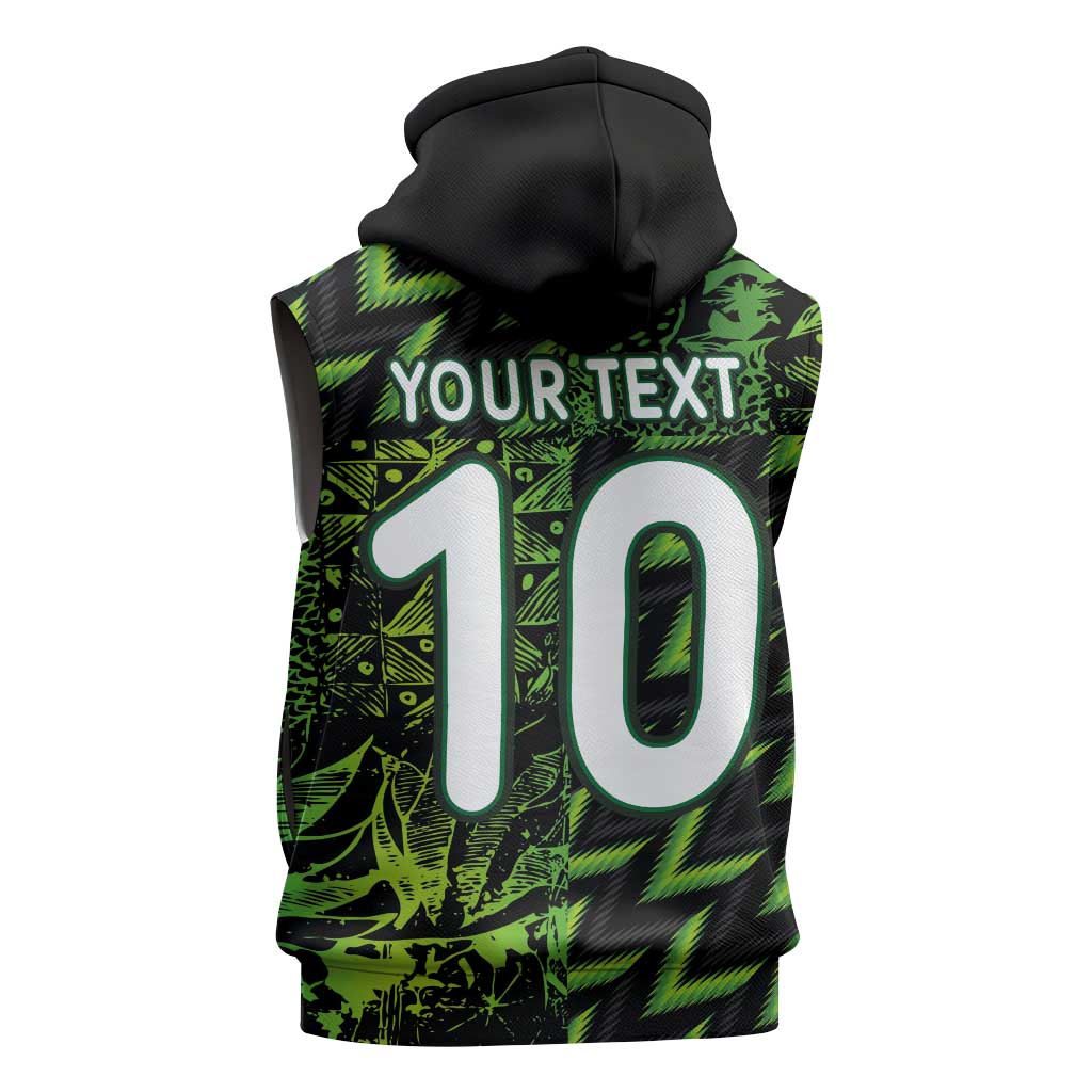 Custom Nigeria Football Sleeveless Hoodie Super Eagles Champions - Wonder Print Shop