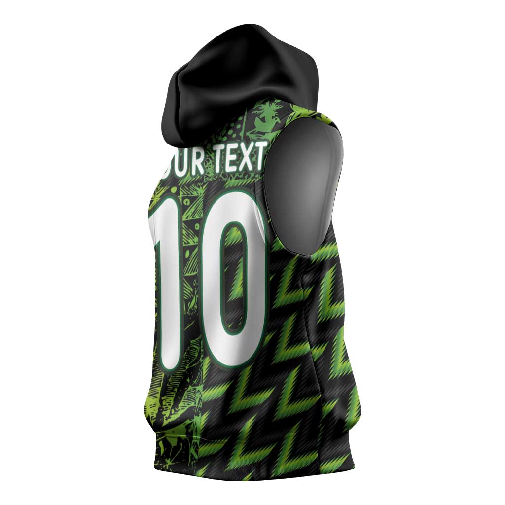 Custom Nigeria Football Sleeveless Hoodie Super Eagles Champions - Wonder Print Shop