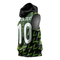 Custom Nigeria Football Sleeveless Hoodie Super Eagles Champions - Wonder Print Shop