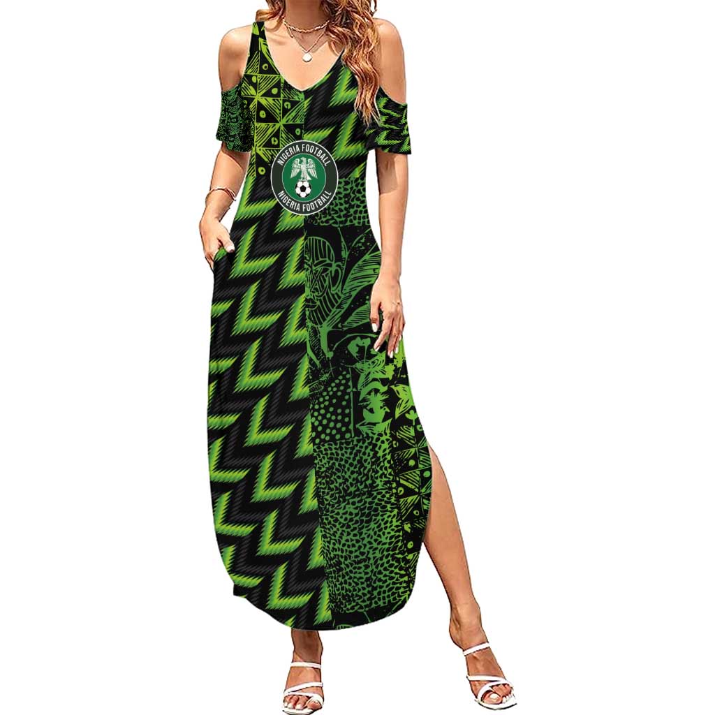 Custom Nigeria Football Summer Maxi Dress Super Eagles Champions - Wonder Print Shop