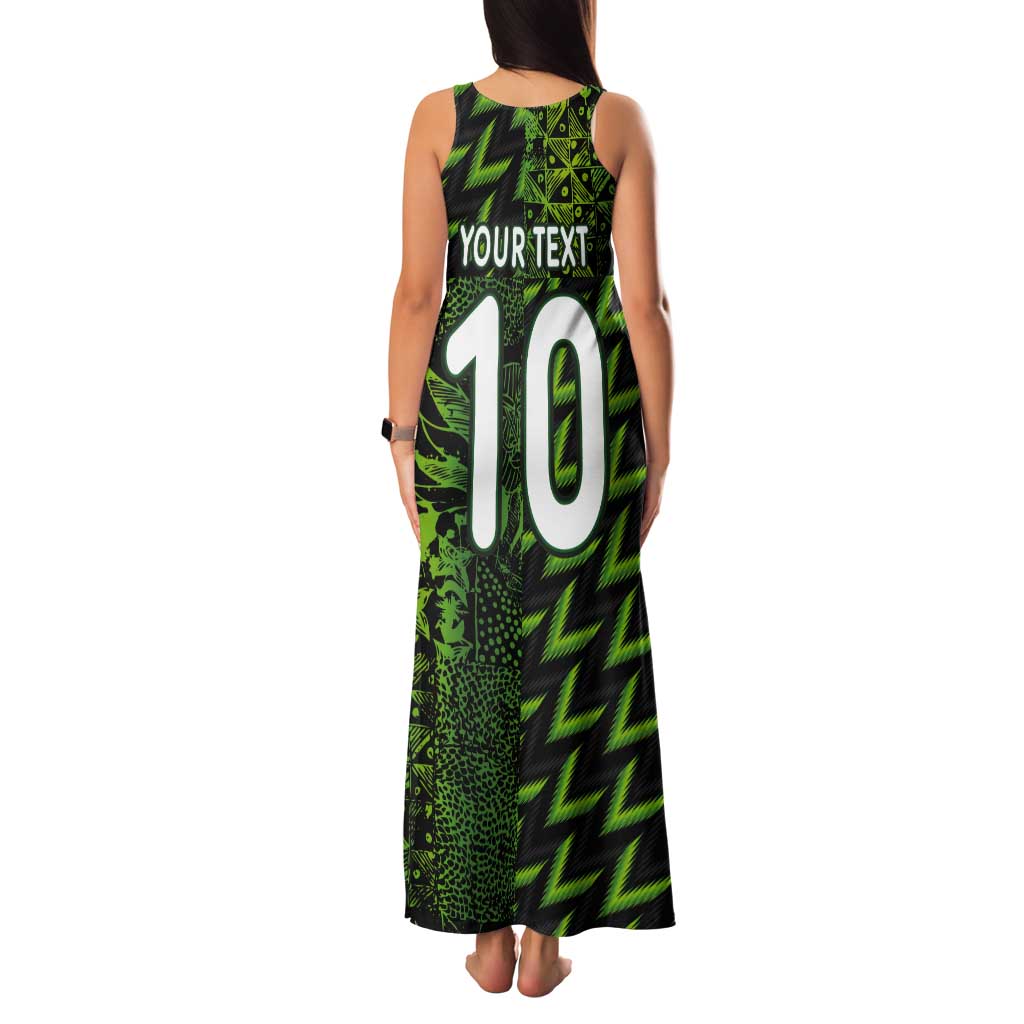 Custom Nigeria Football Tank Maxi Dress Super Eagles Champions - Wonder Print Shop