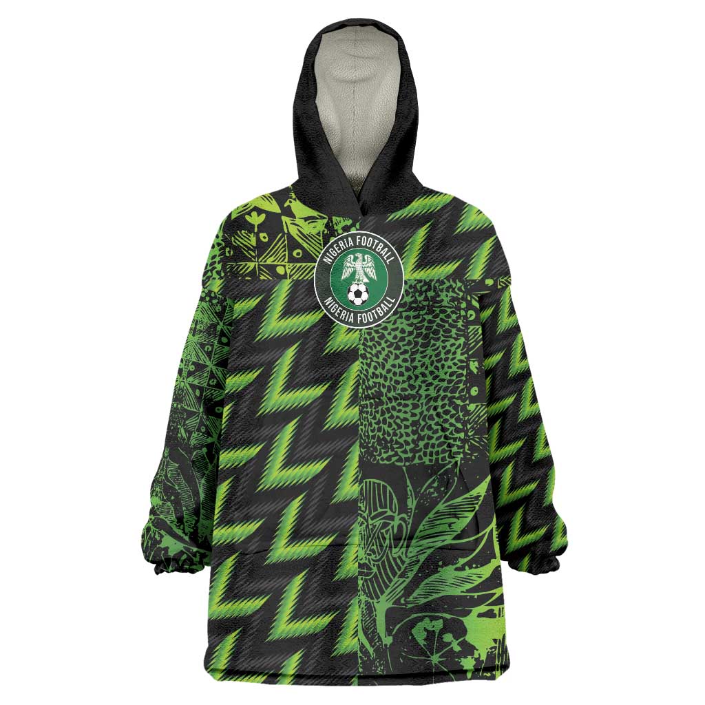 Custom Nigeria Football Wearable Blanket Hoodie Super Eagles Champions - Wonder Print Shop