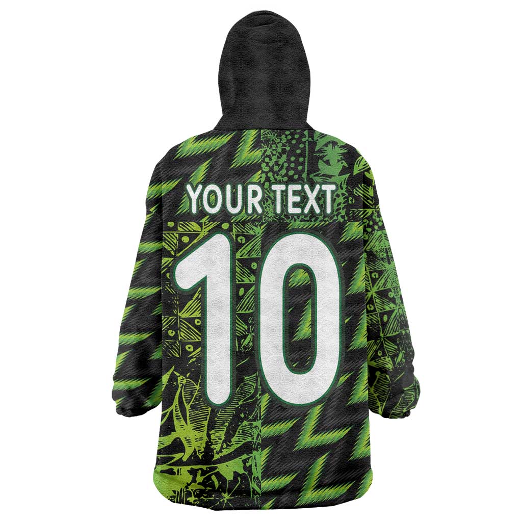 Custom Nigeria Football Wearable Blanket Hoodie Super Eagles Champions - Wonder Print Shop