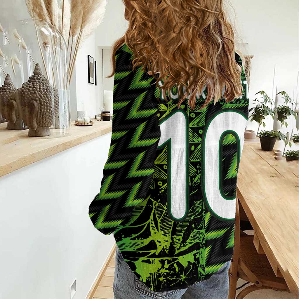 Custom Nigeria Football Women Casual Shirt Super Eagles Champions - Wonder Print Shop