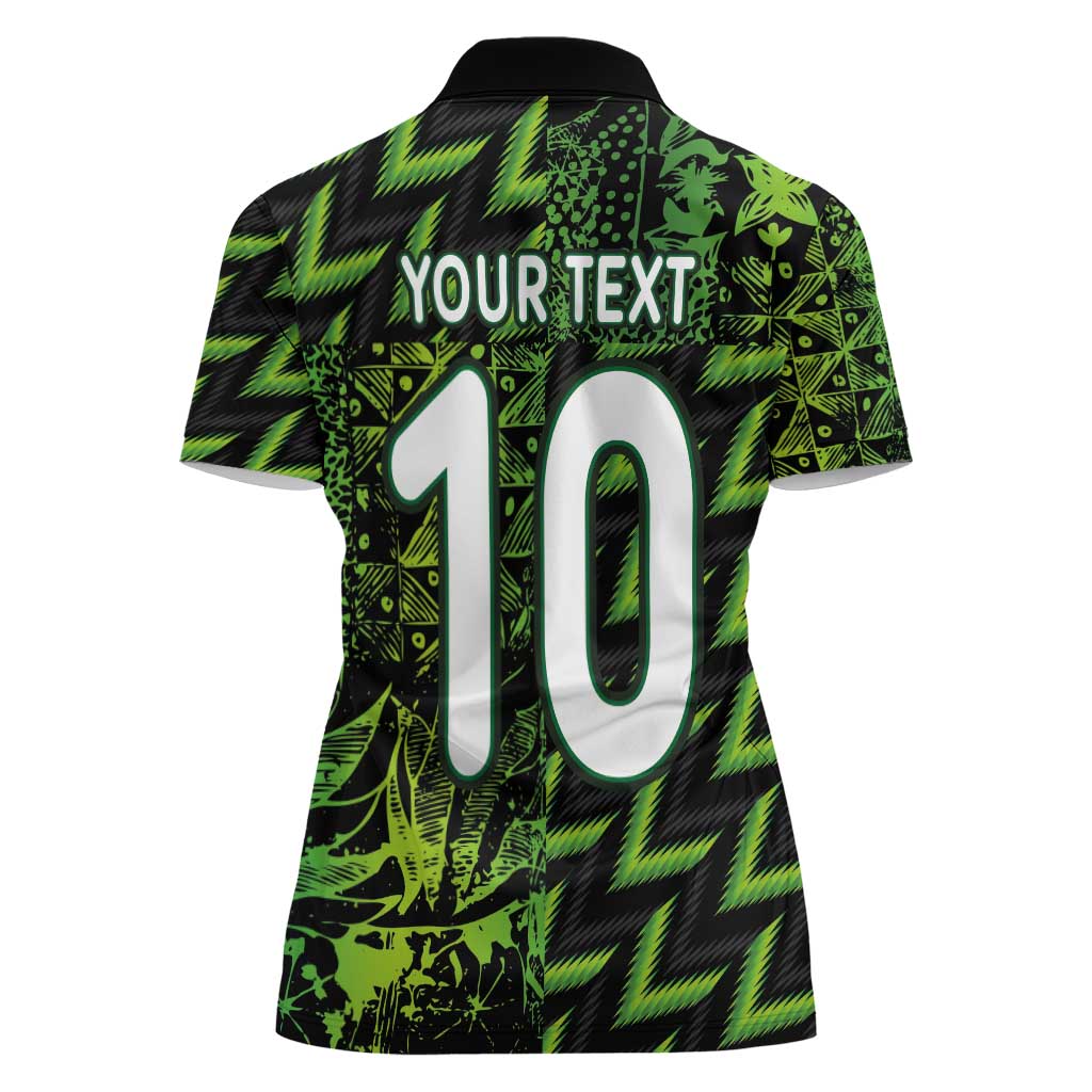Custom Nigeria Football Women Polo Shirt Super Eagles Champions - Wonder Print Shop