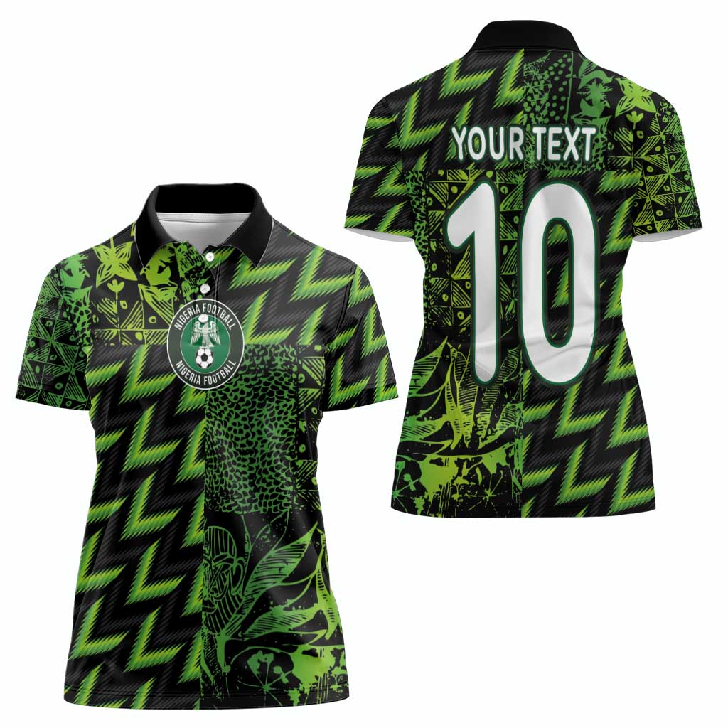 Custom Nigeria Football Women Polo Shirt Super Eagles Champions - Wonder Print Shop
