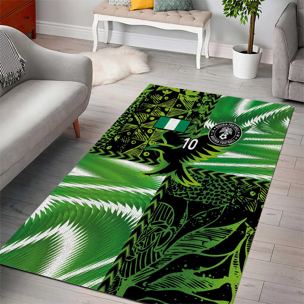 Custom Nigeria Football Area Rug Super Eagles Spirit - Wonder Print Shop
