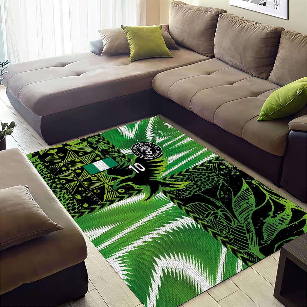 Custom Nigeria Football Area Rug Super Eagles Spirit - Wonder Print Shop