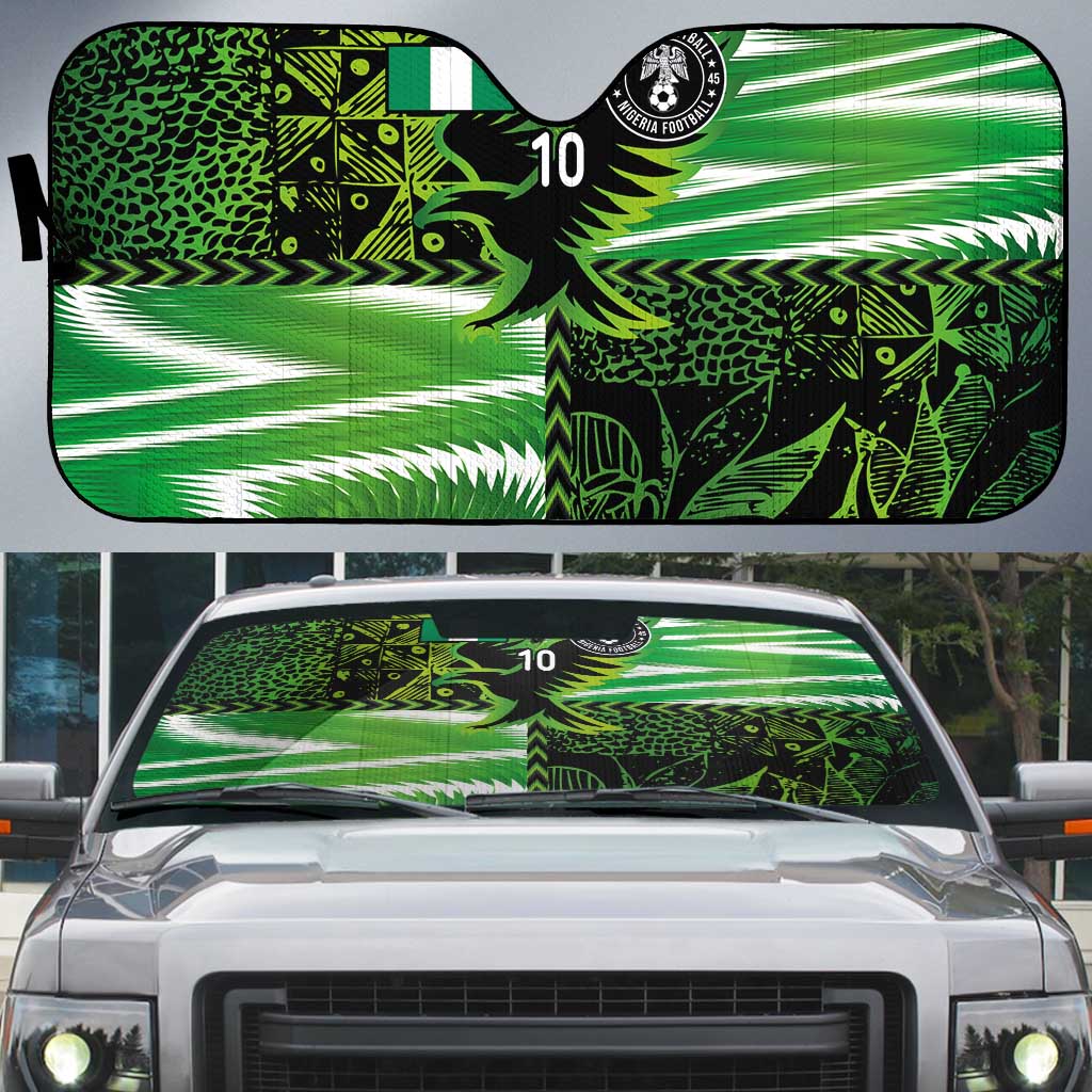 Custom Nigeria Football Auto Sun Shade Super Eagles Spirit - Wonder Print Shop