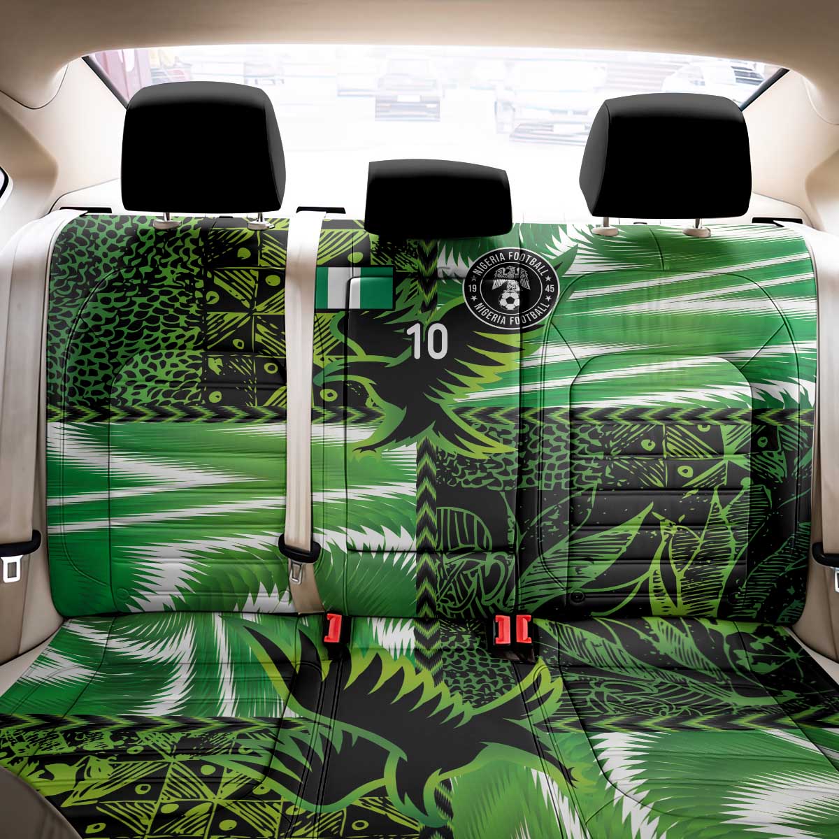 Custom Nigeria Football Back Car Seat Cover Super Eagles Spirit - Wonder Print Shop