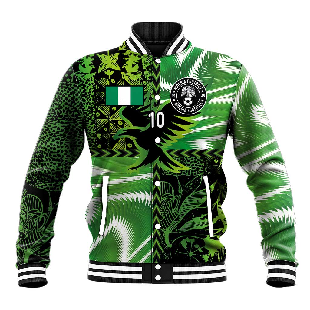 Custom Nigeria Football Baseball Jacket Super Eagles Spirit - Wonder Print Shop