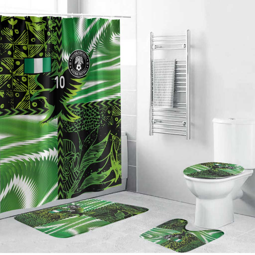 Custom Nigeria Football Bathroom Set Super Eagles Spirit - Wonder Print Shop