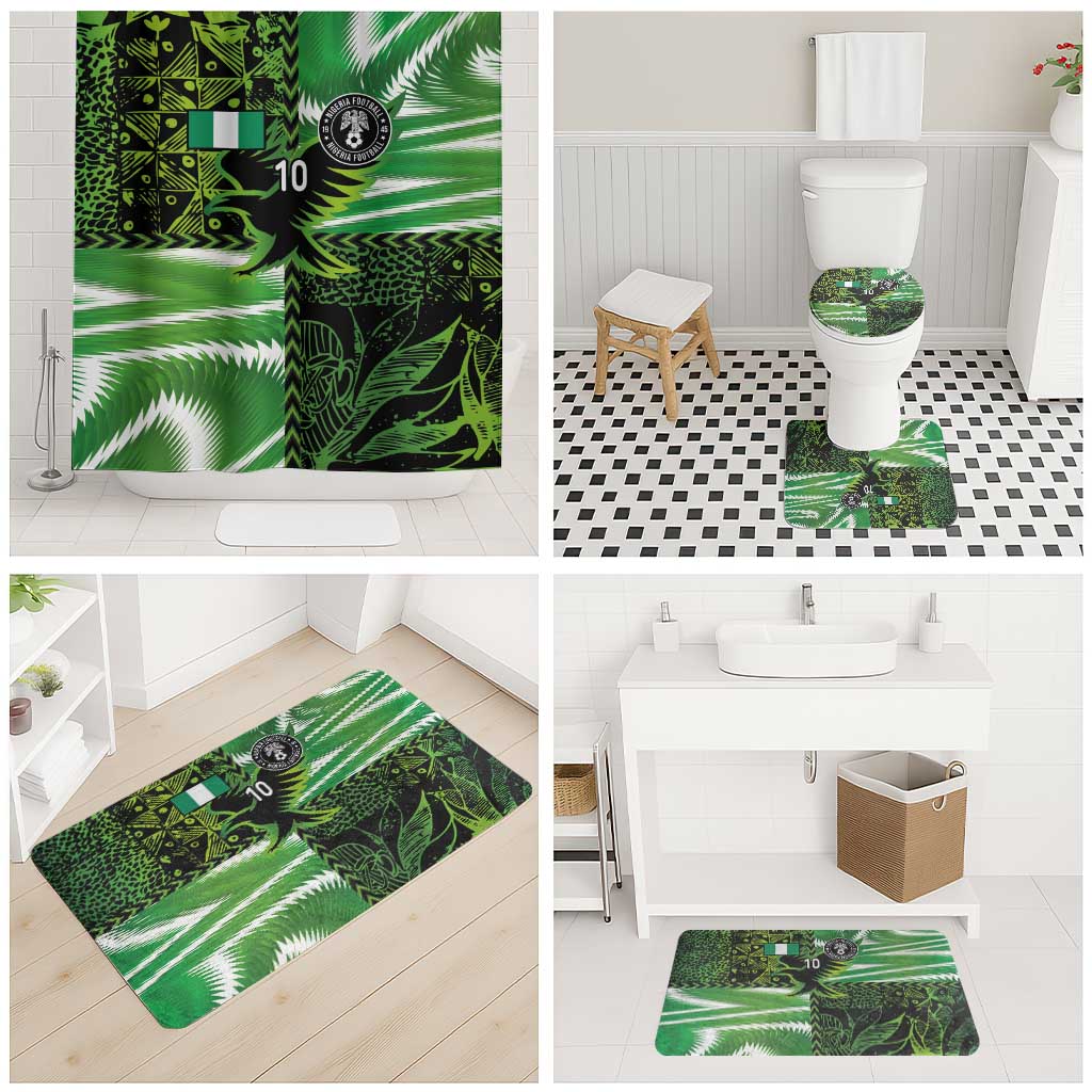 Custom Nigeria Football Bathroom Set Super Eagles Spirit - Wonder Print Shop