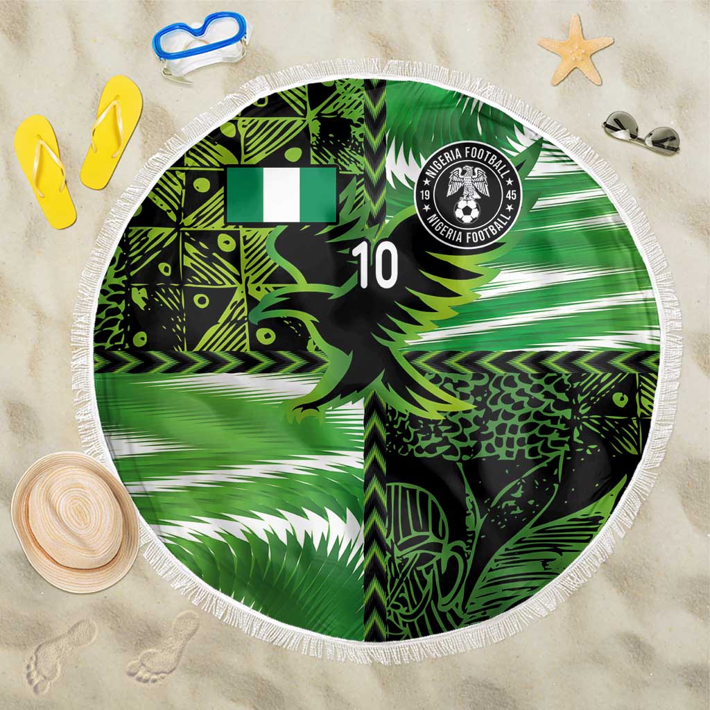 Custom Nigeria Football Beach Blanket Super Eagles Spirit - Wonder Print Shop