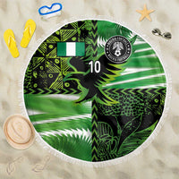 Custom Nigeria Football Beach Blanket Super Eagles Spirit - Wonder Print Shop