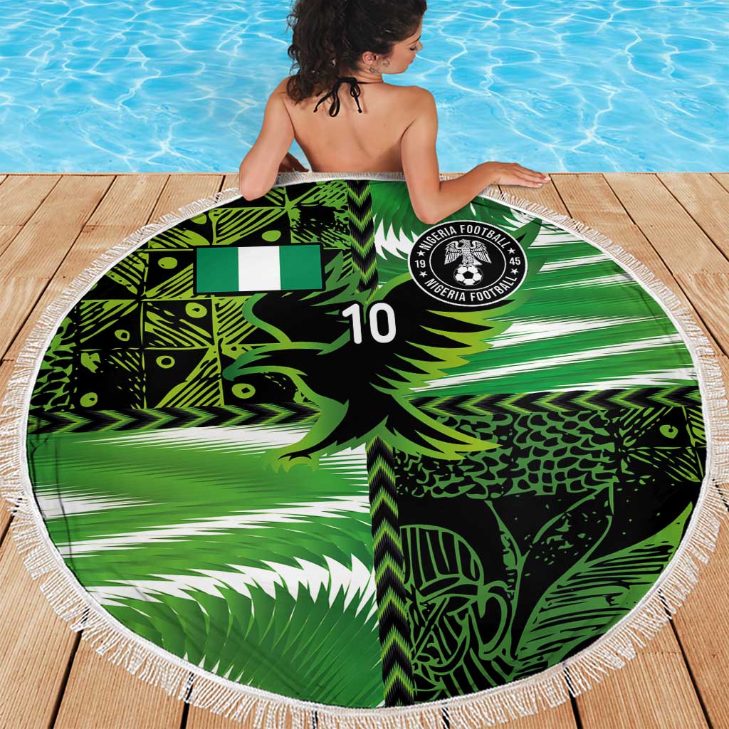 Custom Nigeria Football Beach Blanket Super Eagles Spirit - Wonder Print Shop
