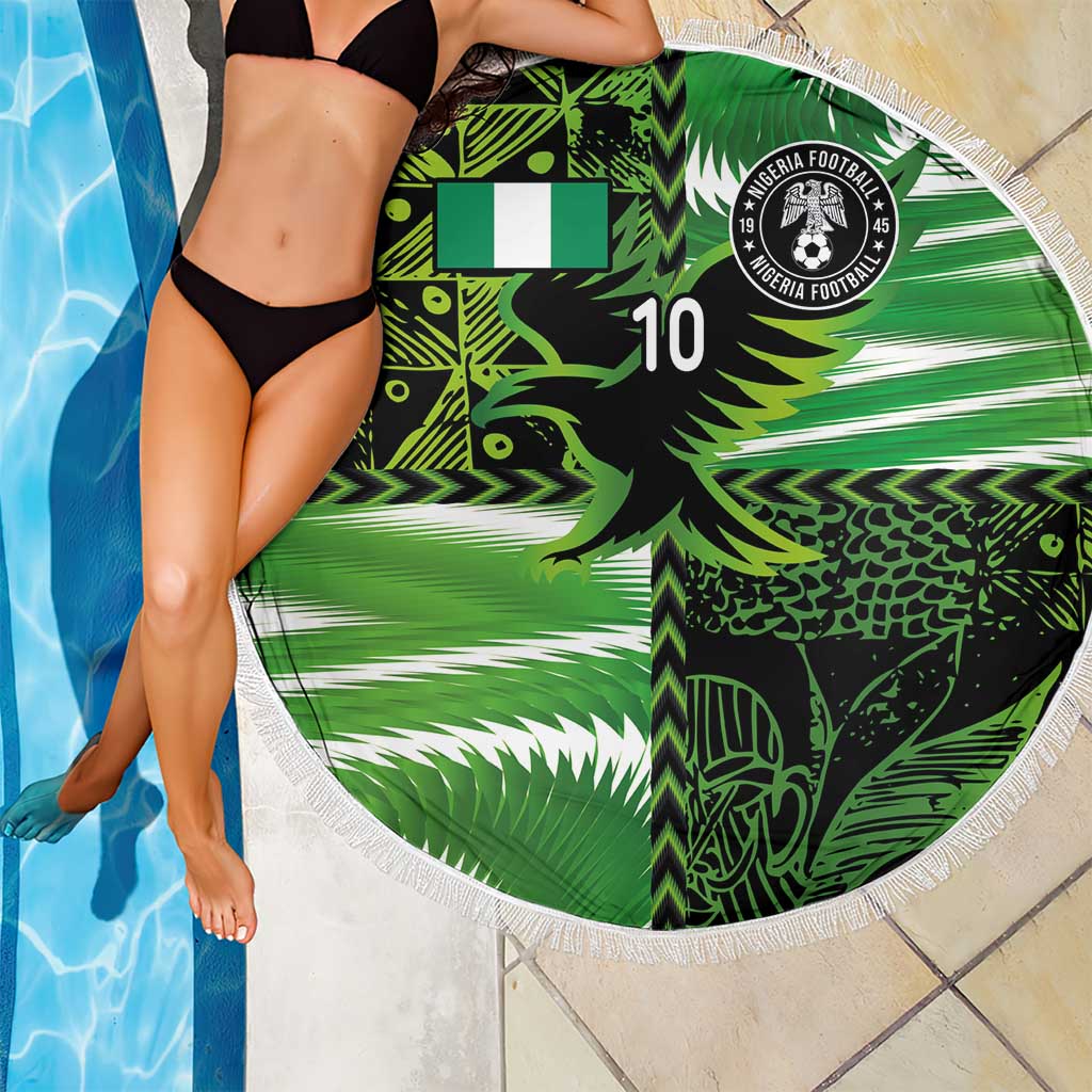 Custom Nigeria Football Beach Blanket Super Eagles Spirit - Wonder Print Shop