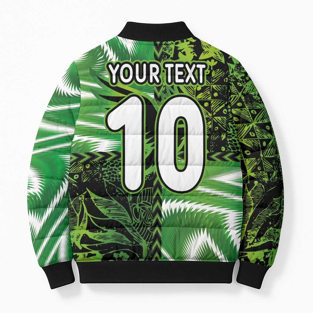 Custom Nigeria Football Bomber Puffer Jacket Super Eagles Spirit - Wonder Print Shop