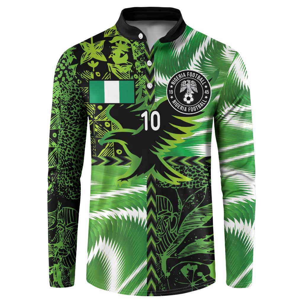 Custom Nigeria Football Button Sweatshirt Super Eagles Spirit - Wonder Print Shop