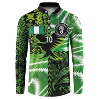 Custom Nigeria Football Button Sweatshirt Super Eagles Spirit - Wonder Print Shop