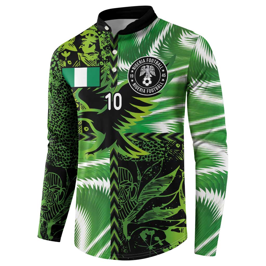 Custom Nigeria Football Button Sweatshirt Super Eagles Spirit - Wonder Print Shop