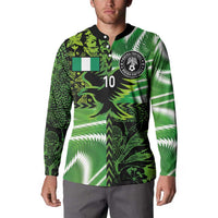 Custom Nigeria Football Button Sweatshirt Super Eagles Spirit - Wonder Print Shop