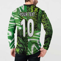 Custom Nigeria Football Button Sweatshirt Super Eagles Spirit - Wonder Print Shop