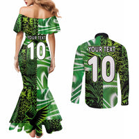 Custom Nigeria Football Couples Matching Mermaid Dress and Long Sleeve Button Shirt Super Eagles Spirit - Wonder Print Shop