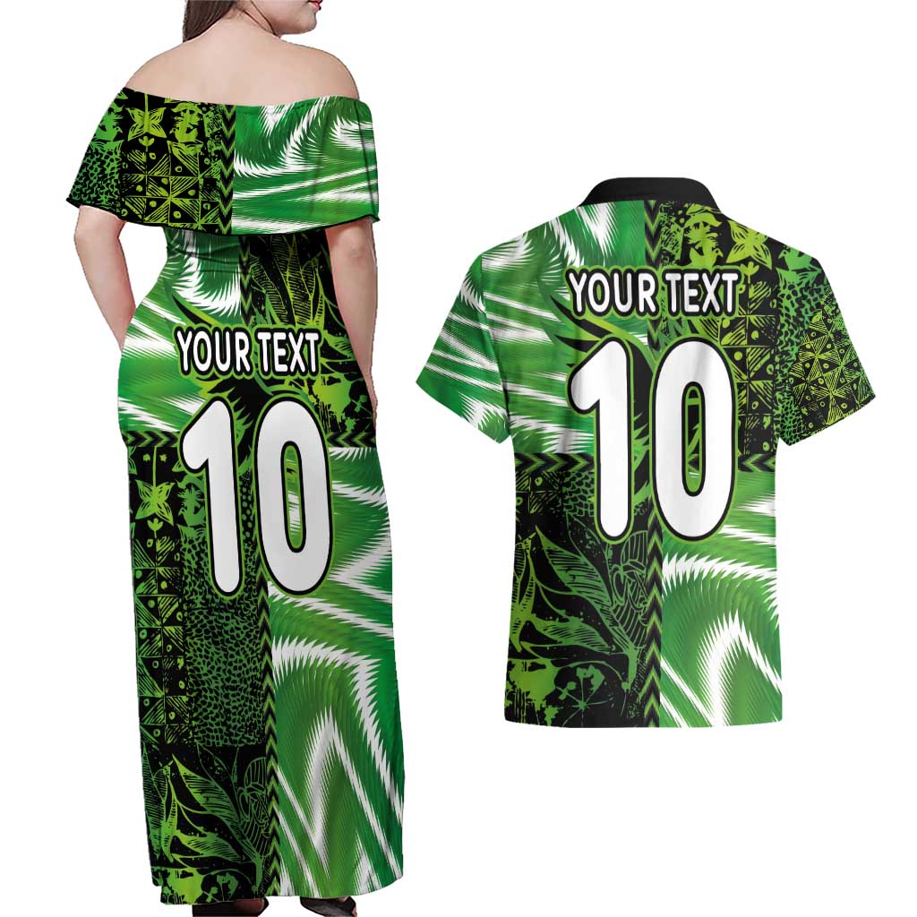 Custom Nigeria Football Couples Matching Off Shoulder Maxi Dress and Hawaiian Shirt Super Eagles Spirit - Wonder Print Shop
