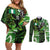 Custom Nigeria Football Couples Matching Off Shoulder Short Dress and Long Sleeve Button Shirt Super Eagles Spirit - Wonder Print Shop