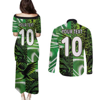 Custom Nigeria Football Couples Matching Puletasi and Long Sleeve Button Shirt Super Eagles Spirit - Wonder Print Shop