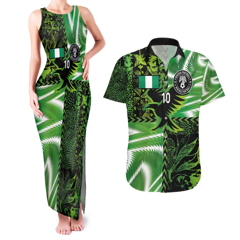 Custom Nigeria Football Couples Matching Tank Maxi Dress and Hawaiian Shirt Super Eagles Spirit - Wonder Print Shop