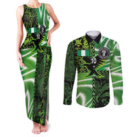Custom Nigeria Football Couples Matching Tank Maxi Dress and Long Sleeve Button Shirt Super Eagles Spirit - Wonder Print Shop