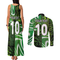 Custom Nigeria Football Couples Matching Tank Maxi Dress and Long Sleeve Button Shirt Super Eagles Spirit - Wonder Print Shop