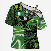 Custom Nigeria Football Cross Shoulder Shirt Super Eagles Spirit - Wonder Print Shop