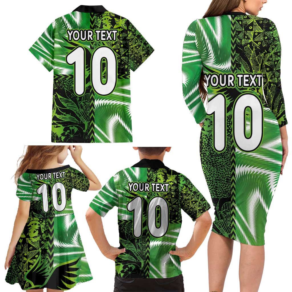 Custom Nigeria Football Family Matching Long Sleeve Bodycon Dress and Hawaiian Shirt Super Eagles Spirit - Wonder Print Shop