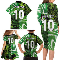 Custom Nigeria Football Family Matching Long Sleeve Bodycon Dress and Hawaiian Shirt Super Eagles Spirit - Wonder Print Shop