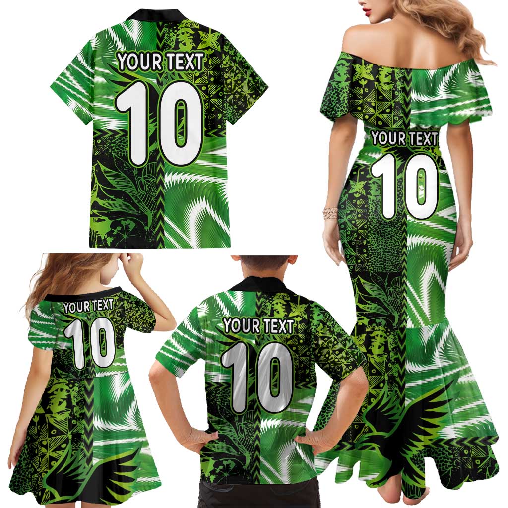 Custom Nigeria Football Family Matching Mermaid Dress and Hawaiian Shirt Super Eagles Spirit - Wonder Print Shop