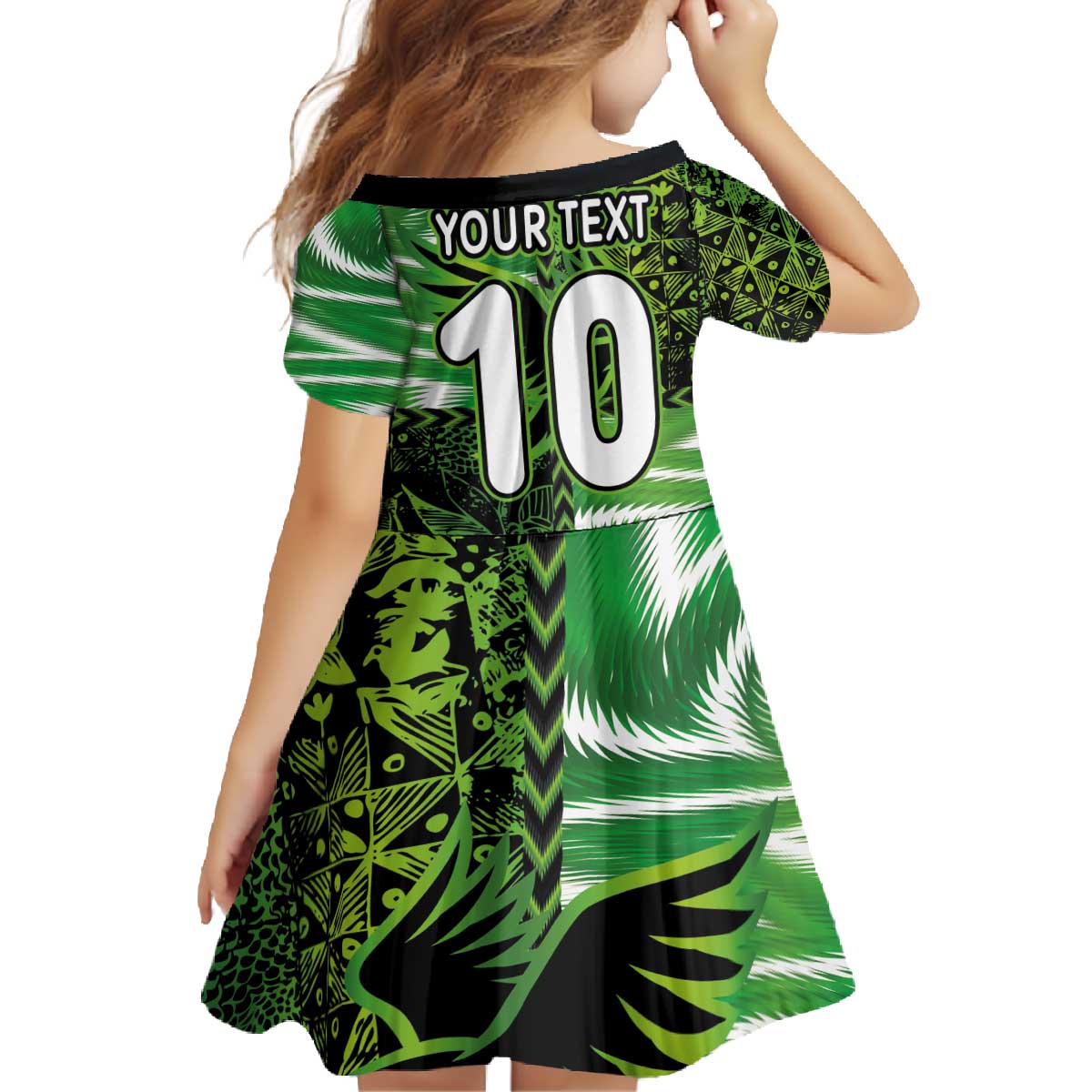 Custom Nigeria Football Family Matching Off The Shoulder Long Sleeve Dress and Hawaiian Shirt Super Eagles Spirit - Wonder Print Shop