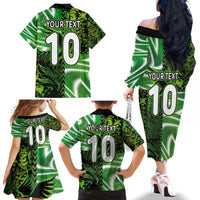 Custom Nigeria Football Family Matching Off The Shoulder Long Sleeve Dress and Hawaiian Shirt Super Eagles Spirit - Wonder Print Shop