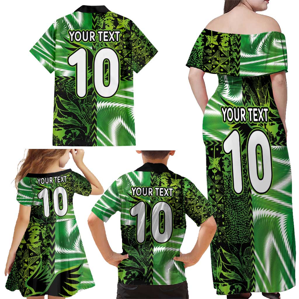 Custom Nigeria Football Family Matching Off Shoulder Maxi Dress and Hawaiian Shirt Super Eagles Spirit - Wonder Print Shop