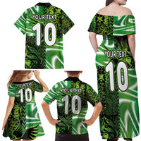 Custom Nigeria Football Family Matching Off Shoulder Maxi Dress and Hawaiian Shirt Super Eagles Spirit - Wonder Print Shop