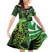 Custom Nigeria Football Family Matching Off Shoulder Short Dress and Hawaiian Shirt Super Eagles Spirit - Wonder Print Shop