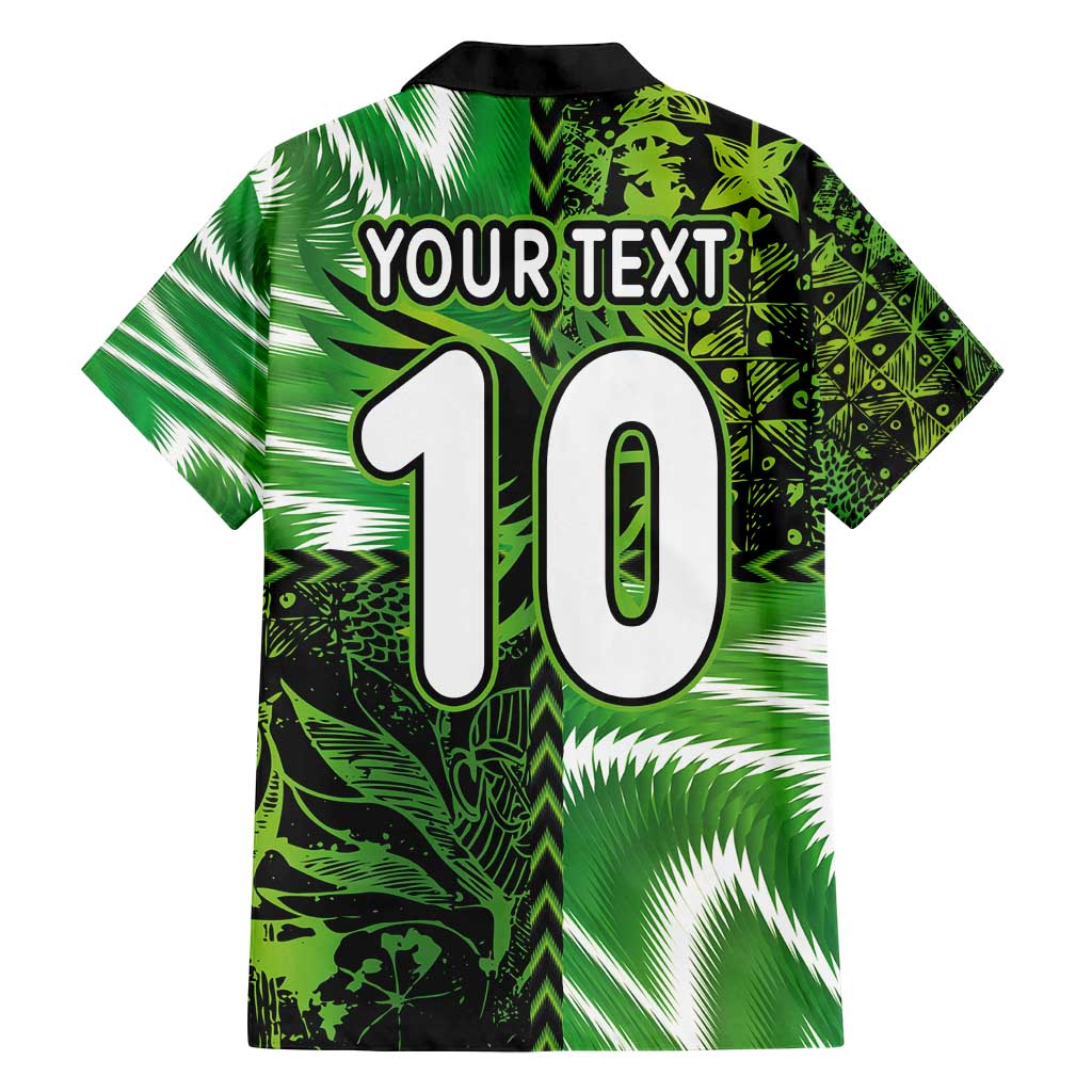 Custom Nigeria Football Family Matching Off Shoulder Short Dress and Hawaiian Shirt Super Eagles Spirit - Wonder Print Shop