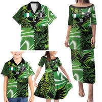 Custom Nigeria Football Family Matching Puletasi and Hawaiian Shirt Super Eagles Spirit - Wonder Print Shop