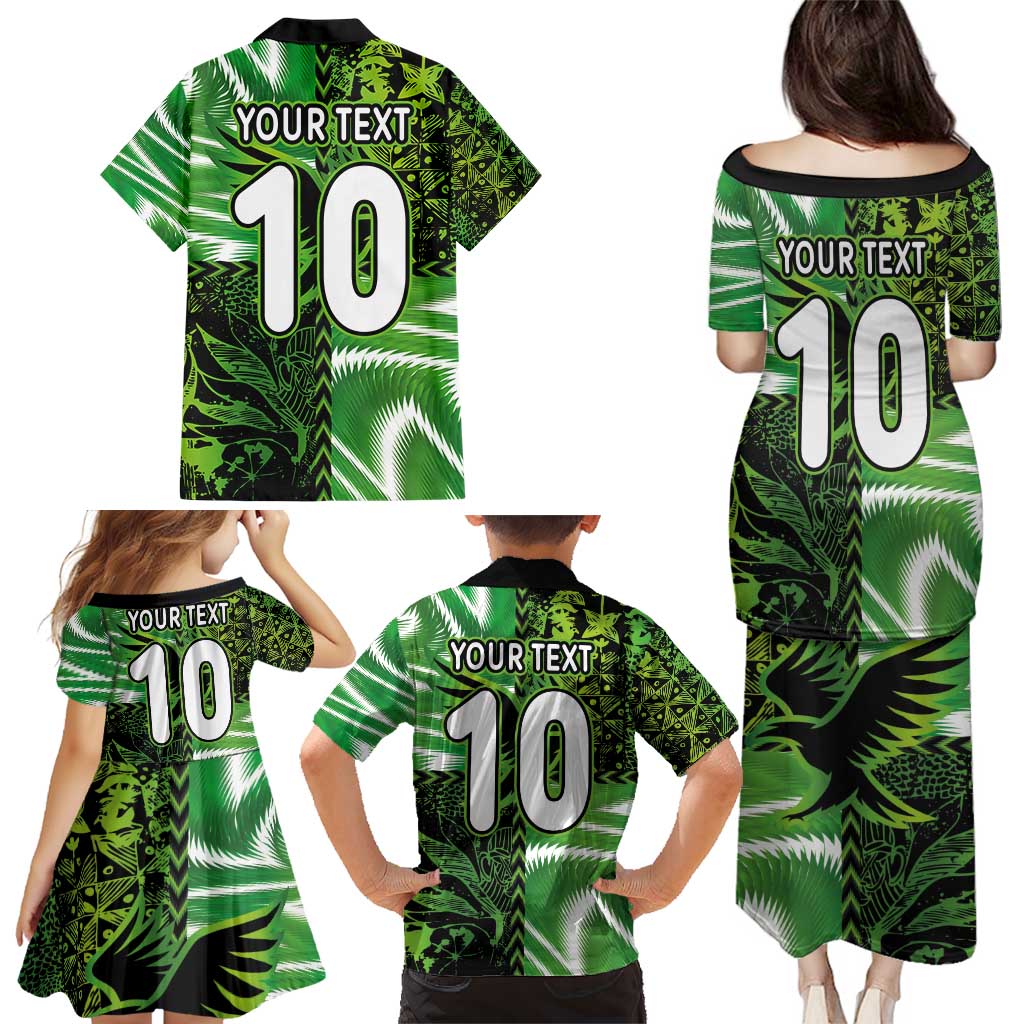 Custom Nigeria Football Family Matching Puletasi and Hawaiian Shirt Super Eagles Spirit - Wonder Print Shop