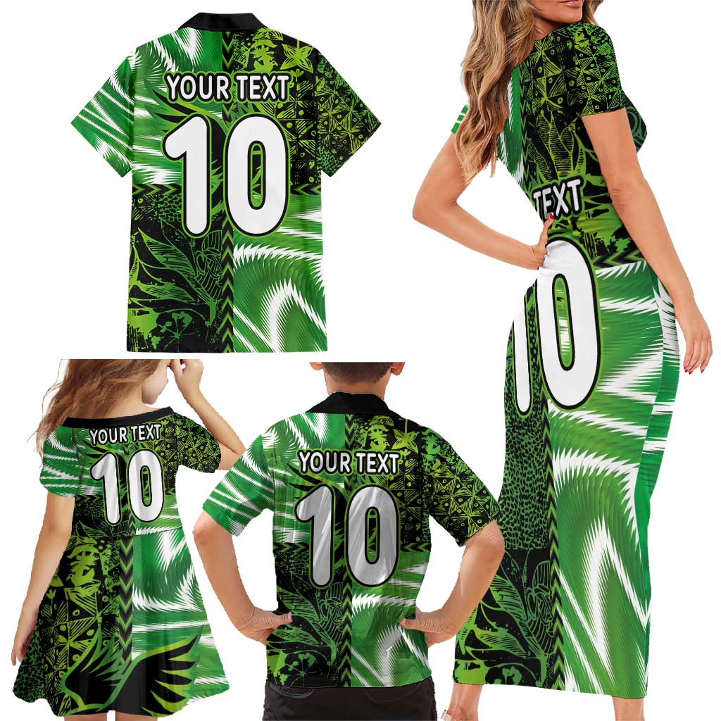 Custom Nigeria Football Family Matching Short Sleeve Bodycon Dress and Hawaiian Shirt Super Eagles Spirit - Wonder Print Shop